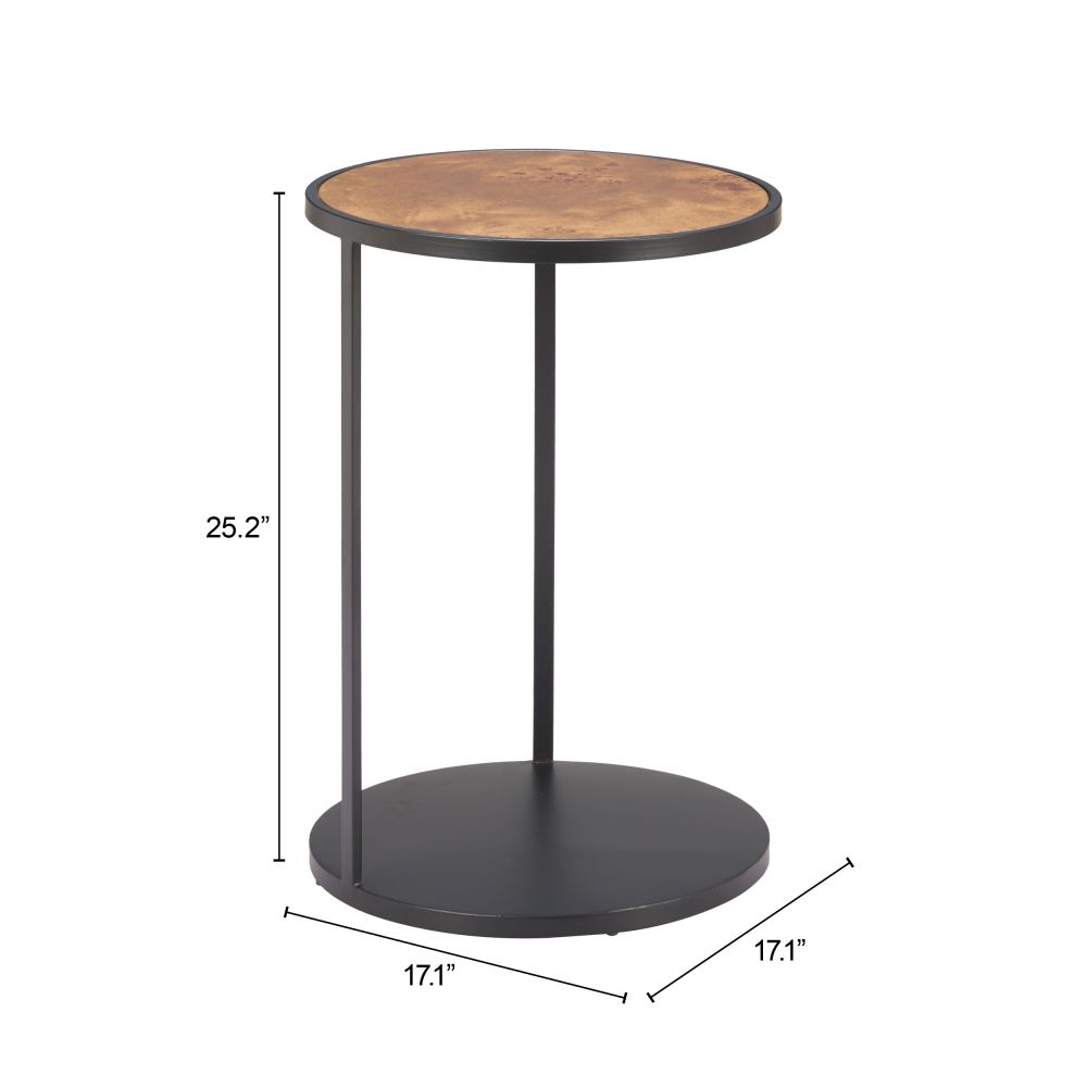 Nodo Wood Top Round Side Table