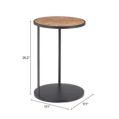 Nodo Wood Top Round Side Table