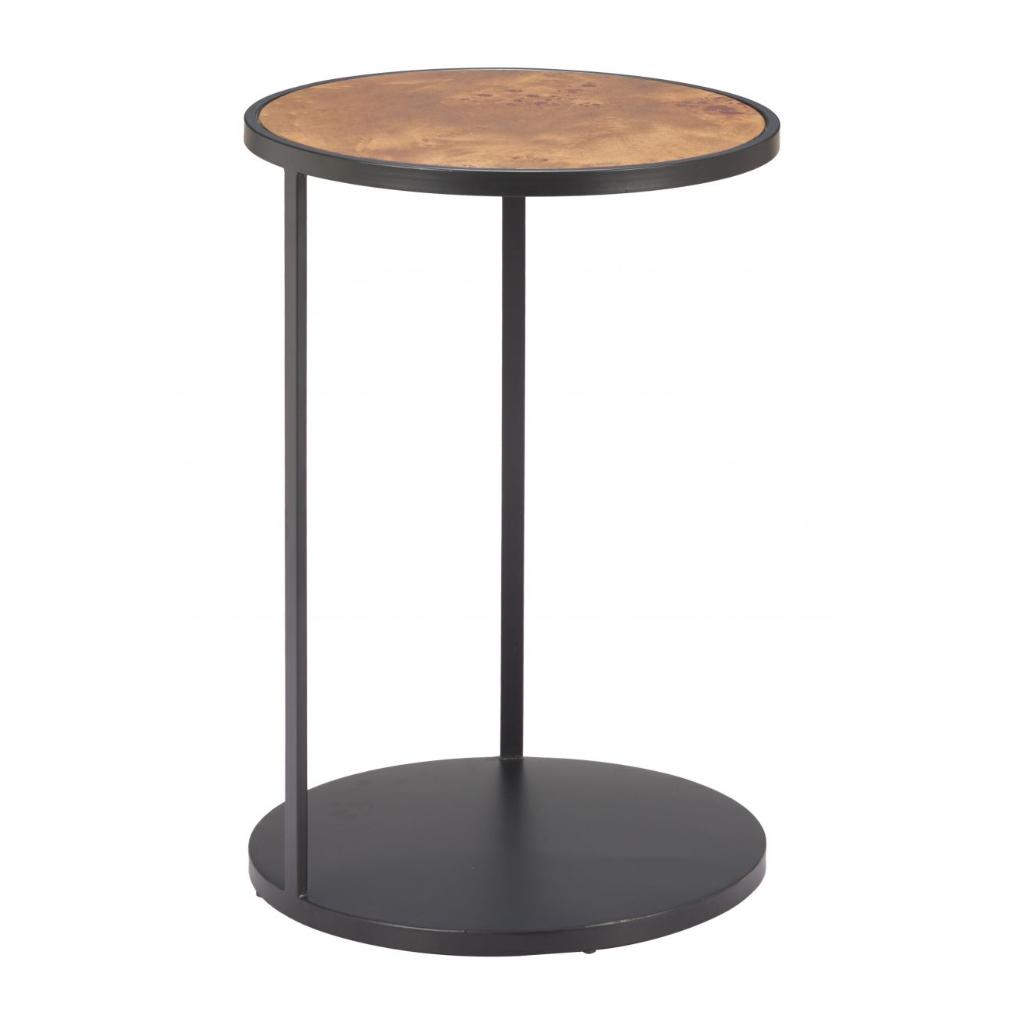Nodo Wood Top Round Side Table
