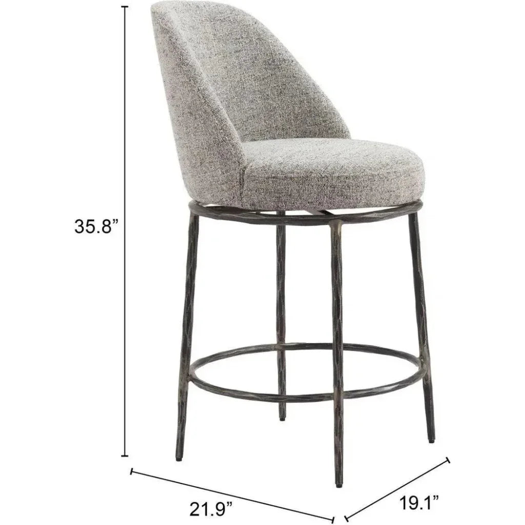 Nordhavn Steel Gray Swivel Counter Stool