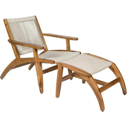Norway Outdoor Lounge Chair & Footstool Set of Two
