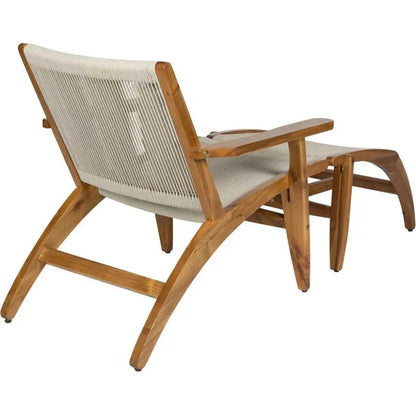Norway Outdoor Lounge Chair & Footstool Set of Two