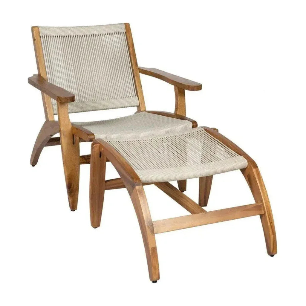 Norway Outdoor Lounge Chair & Footstool Set of Two