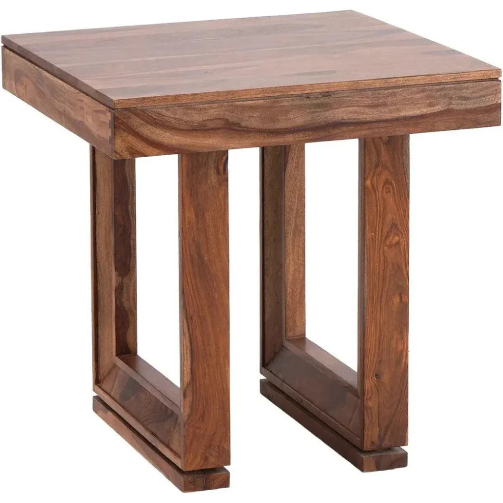 Norwella Natural Wood Square Side Table
