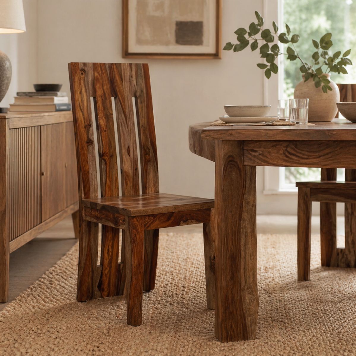 Norwella Wood Brown Dining Chair (Set of 2)