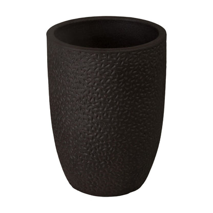 Notch Matte Black Ceramic Outdoor Planter