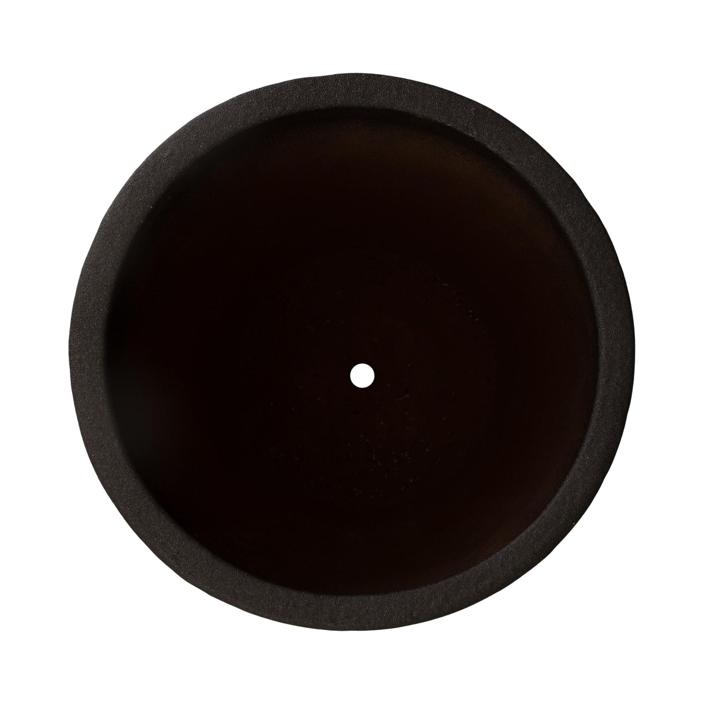 Notch Matte Black Ceramic Outdoor Planter