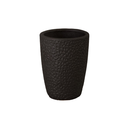 Notch Matte Black Ceramic Outdoor Planter