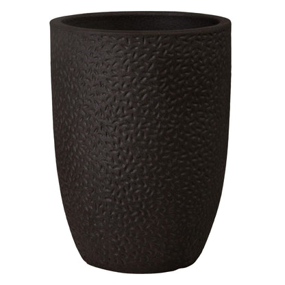 Notch Matte Black Ceramic Outdoor Planter