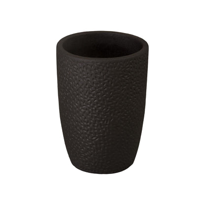 Notch Matte Black Ceramic Outdoor Planter