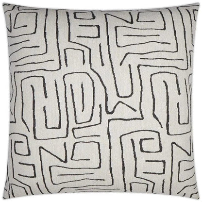 Novato Abstract White Black Large Throw Pillow Insert