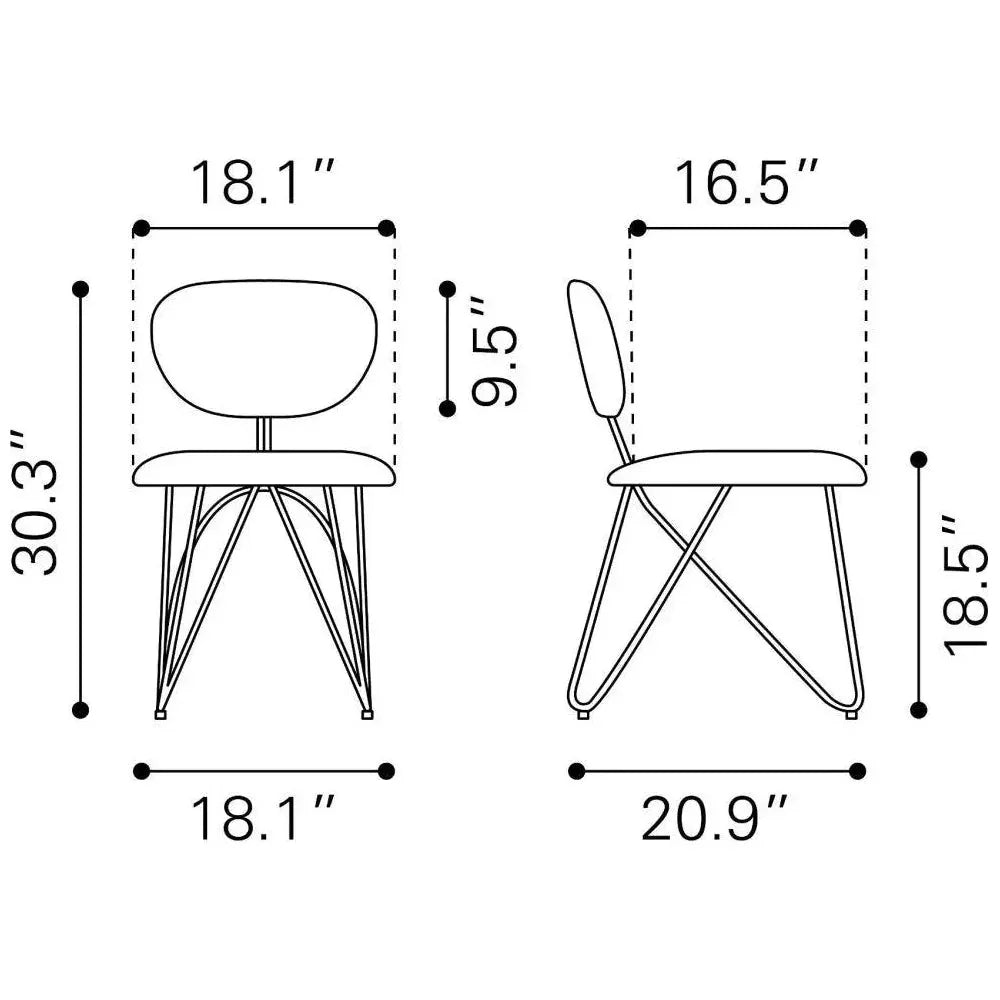 Novi Performance Fabric Armless Dining Chair 2PC