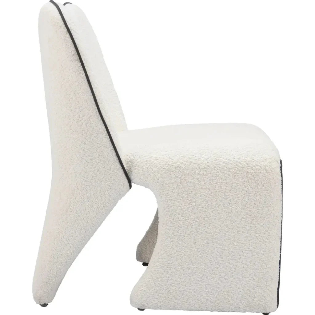 Novo Steel Ivory Armless Accent Chair