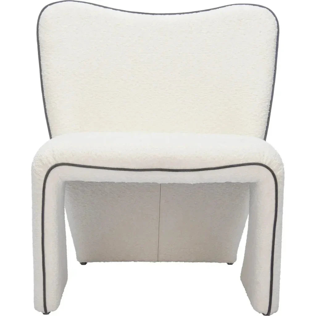 Novo Steel Ivory Armless Accent Chair