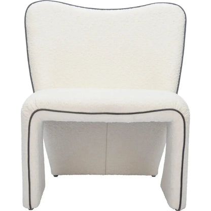 Novo Steel Ivory Armless Accent Chair