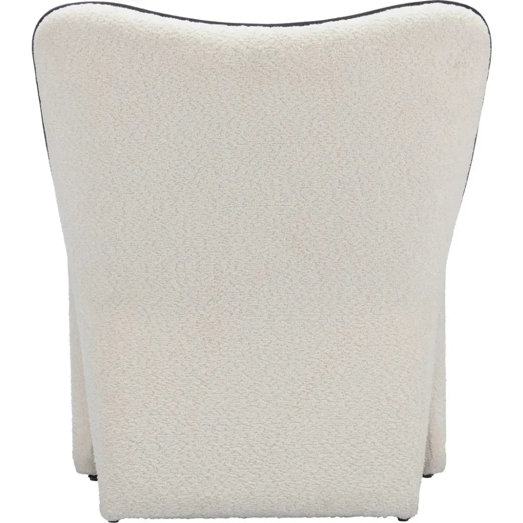 Novo Steel Ivory Armless Accent Chair
