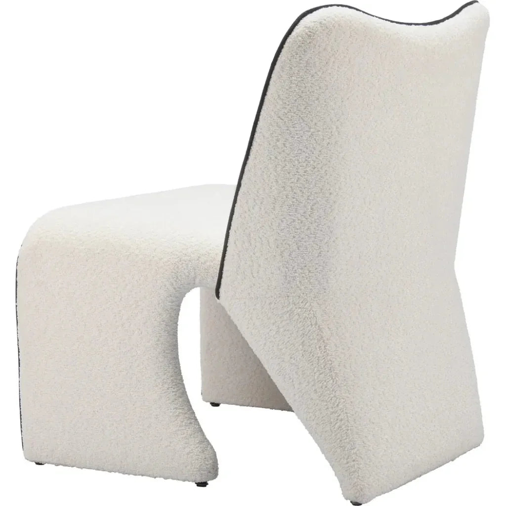 Novo Steel Ivory Armless Accent Chair