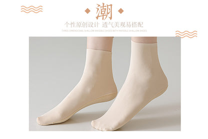Mens Socks Summer Ultra-thin Breathable Ice Silk Middle Tube Socks Men Women Solid Color Black White Gray Elastic Long Socks Sox