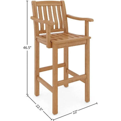 Oasis Teak Outdoor Bar Chair Sustainable
