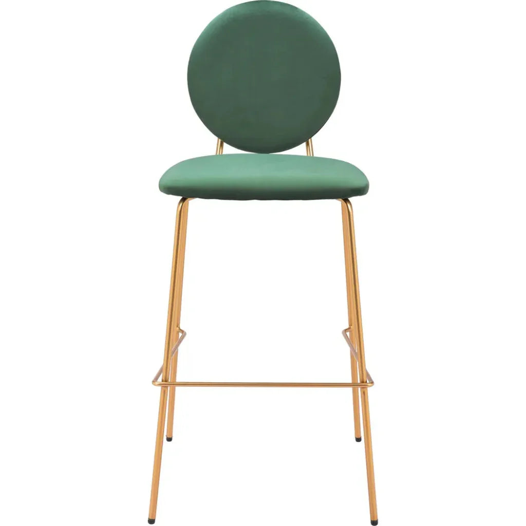 Odessa Green Velvet Barstool (Set of 2)