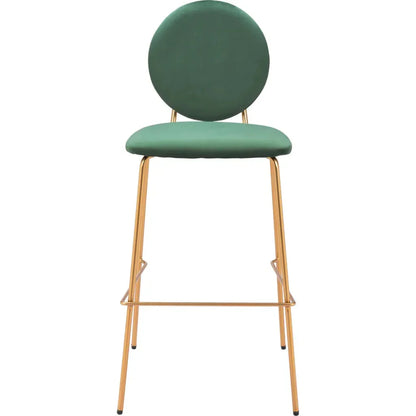 Odessa Green Velvet Barstool (Set of 2)