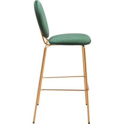Odessa Green Velvet Barstool (Set of 2)