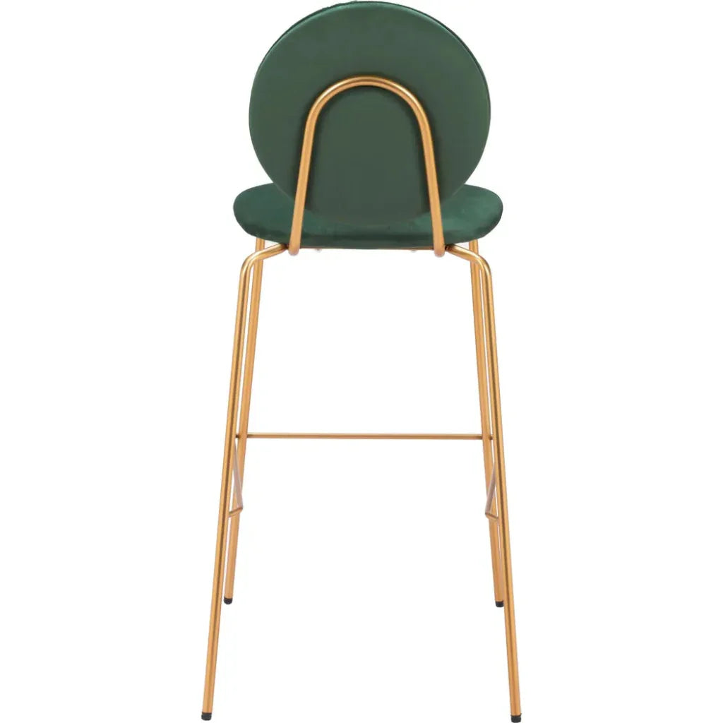 Odessa Green Velvet Barstool (Set of 2)