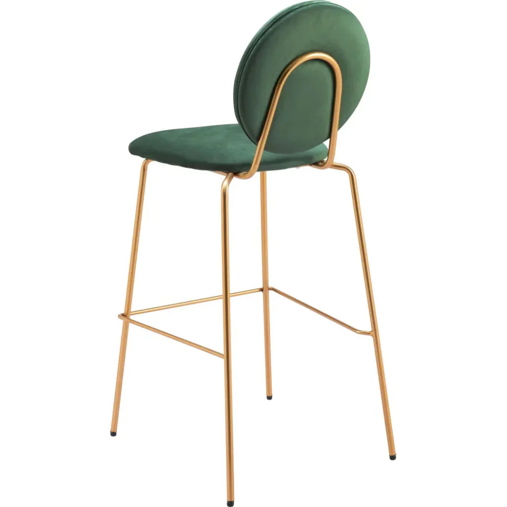Odessa Green Velvet Barstool (Set of 2)