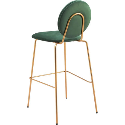 Odessa Green Velvet Barstool (Set of 2)