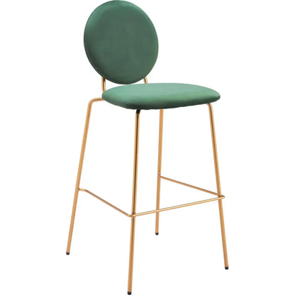 Odessa Green Velvet Barstool (Set of 2)