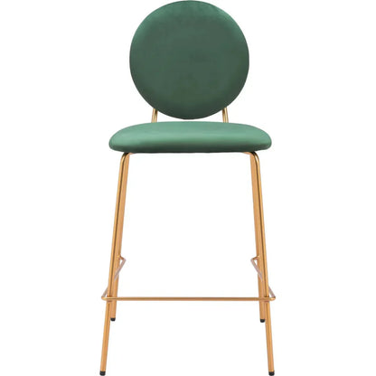 Odessa Steel Green & Gold Counter Stool 2PC