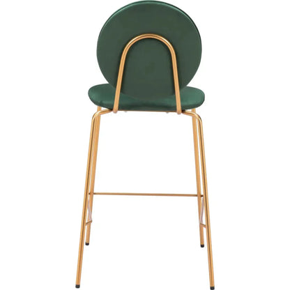 Odessa Steel Green & Gold Counter Stool 2PC