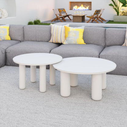 Ola Aluminum White Coffee Table 2PC