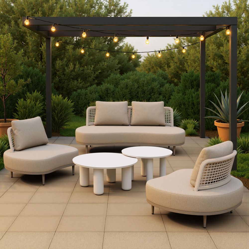Ola Aluminum White Coffee Table 2PC