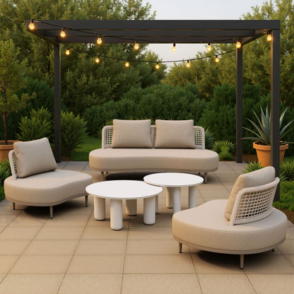 Ola Aluminum White Coffee Table 2PC