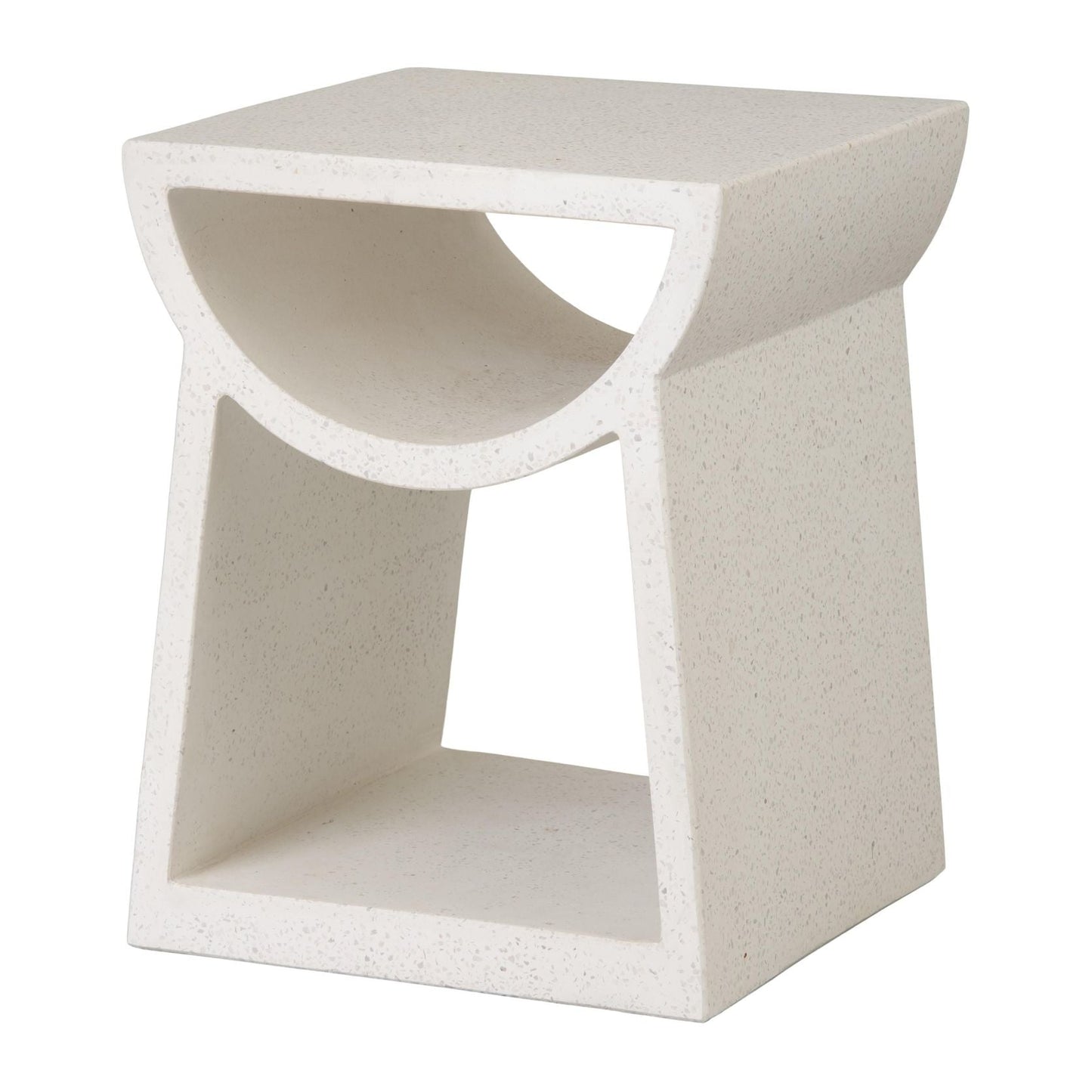 Ole White Terrazzo Garden Stool