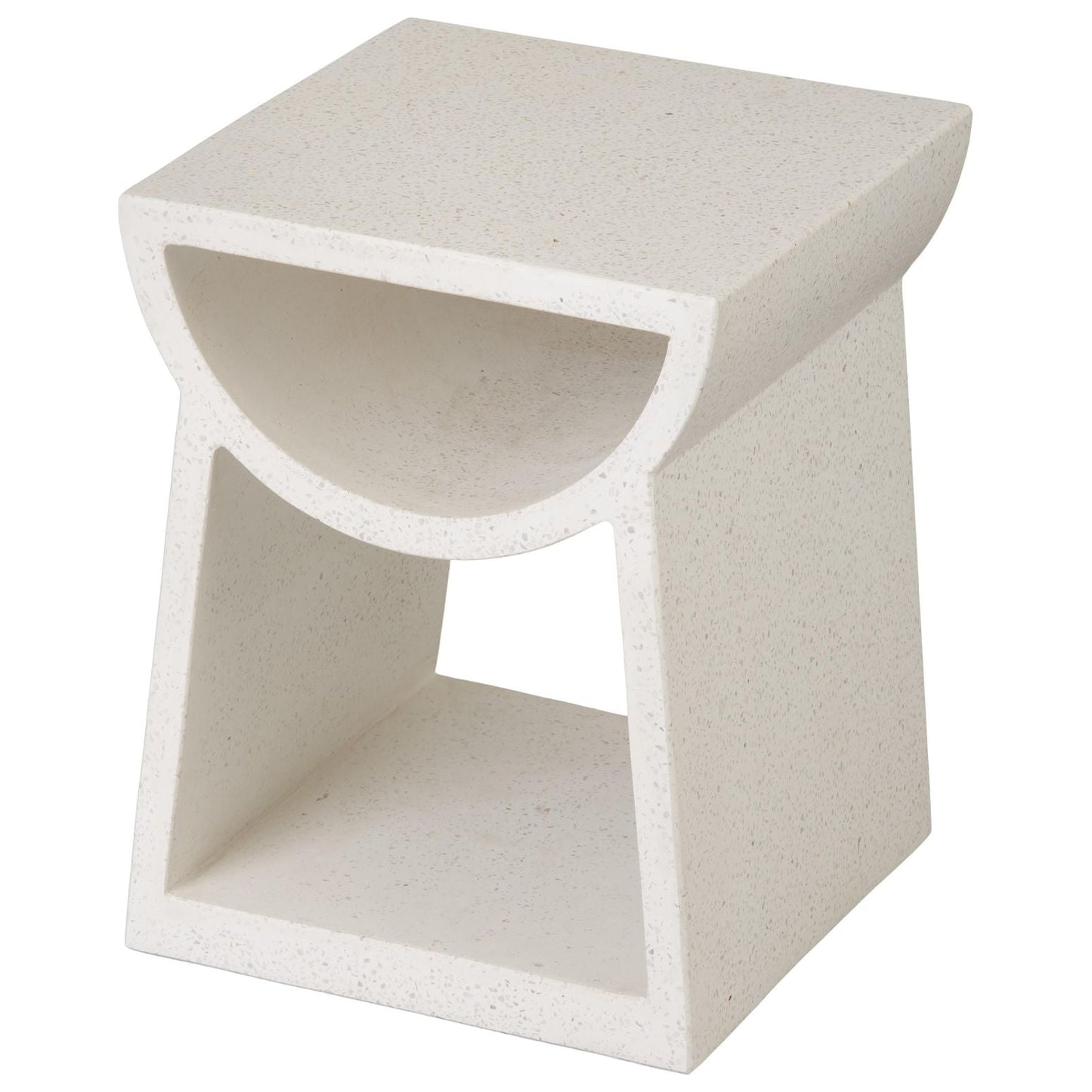 Ole White Terrazzo Garden Stool