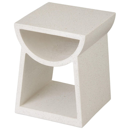 Ole White Terrazzo Garden Stool