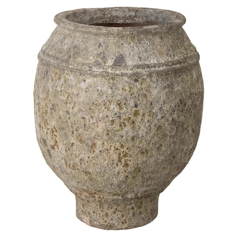 Olive Reef Green Ceramic Round Jar