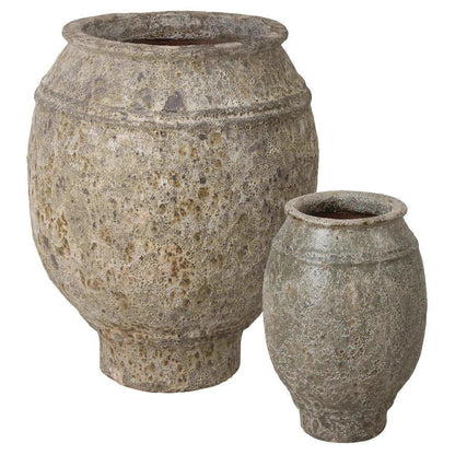 Olive Reef Green Ceramic Round Jar