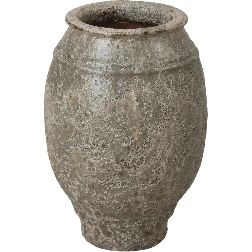 Olive Reef Green Ceramic Round Jar