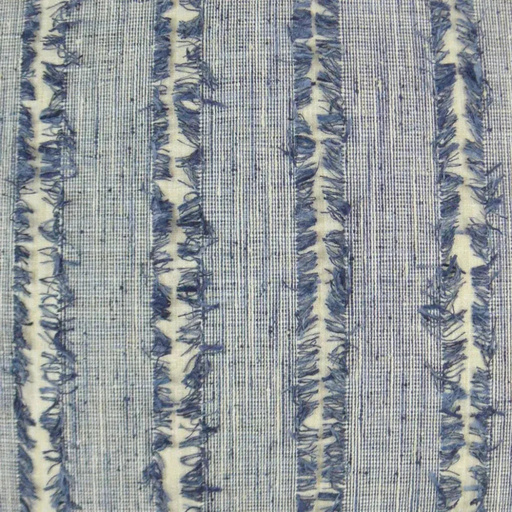 On The Fringe Stripes Slate Blue Large Throw Pillow