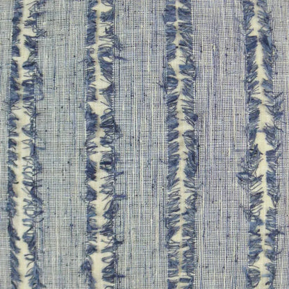 On The Fringe Stripes Slate Blue Large Throw Pillow