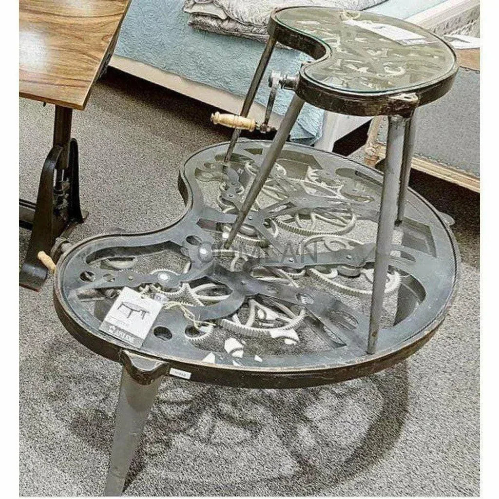 Orelan Antiqued Glass Moving Side Table