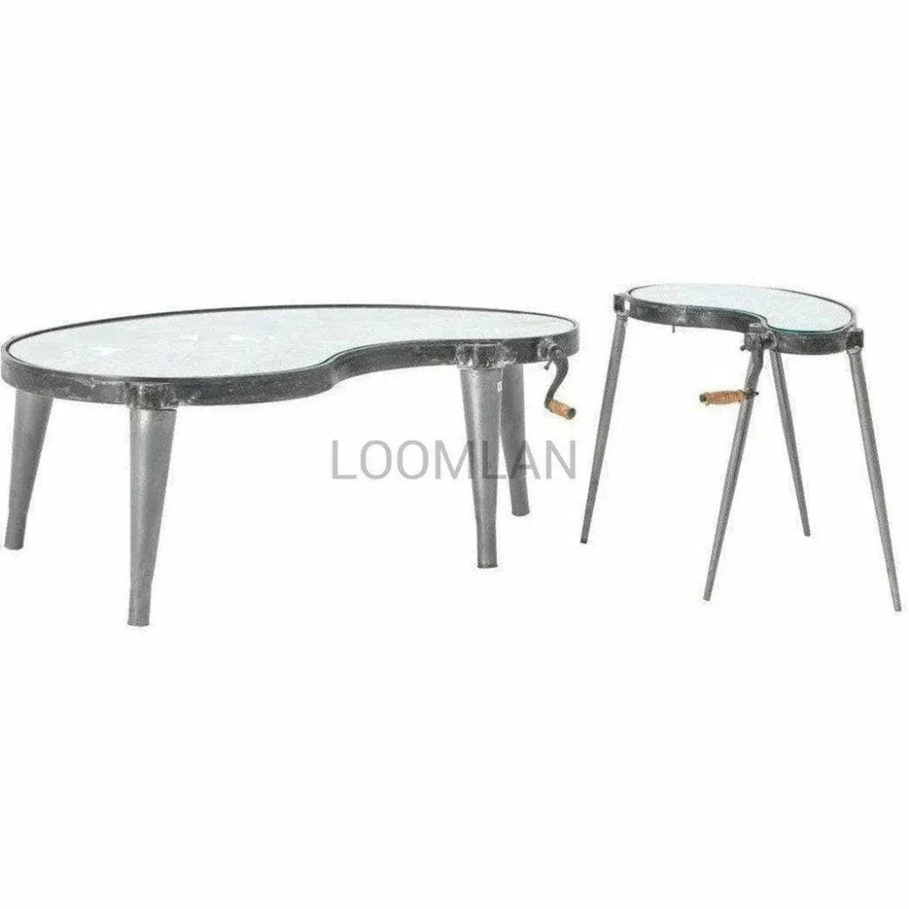 Orelan Antiqued Glass Moving Side Table