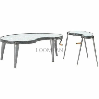 Orelan Antiqued Glass Moving Side Table