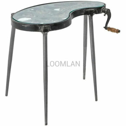 Orelan Antiqued Glass Moving Side Table