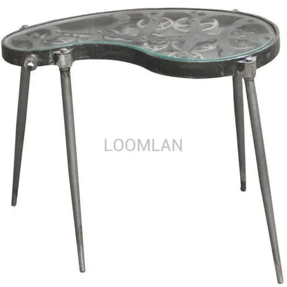 Orelan Antiqued Glass Moving Side Table