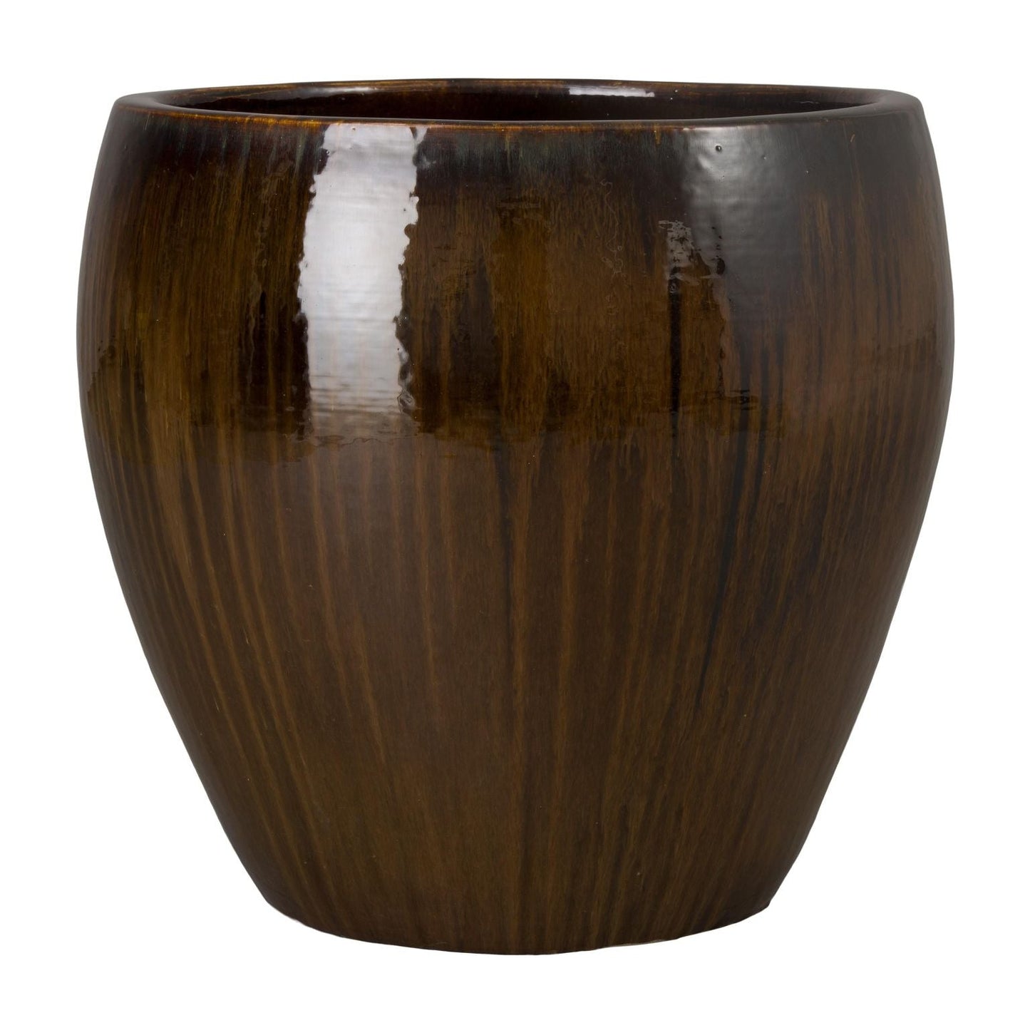 Ossal Brown Ceramic Outdoor Planter