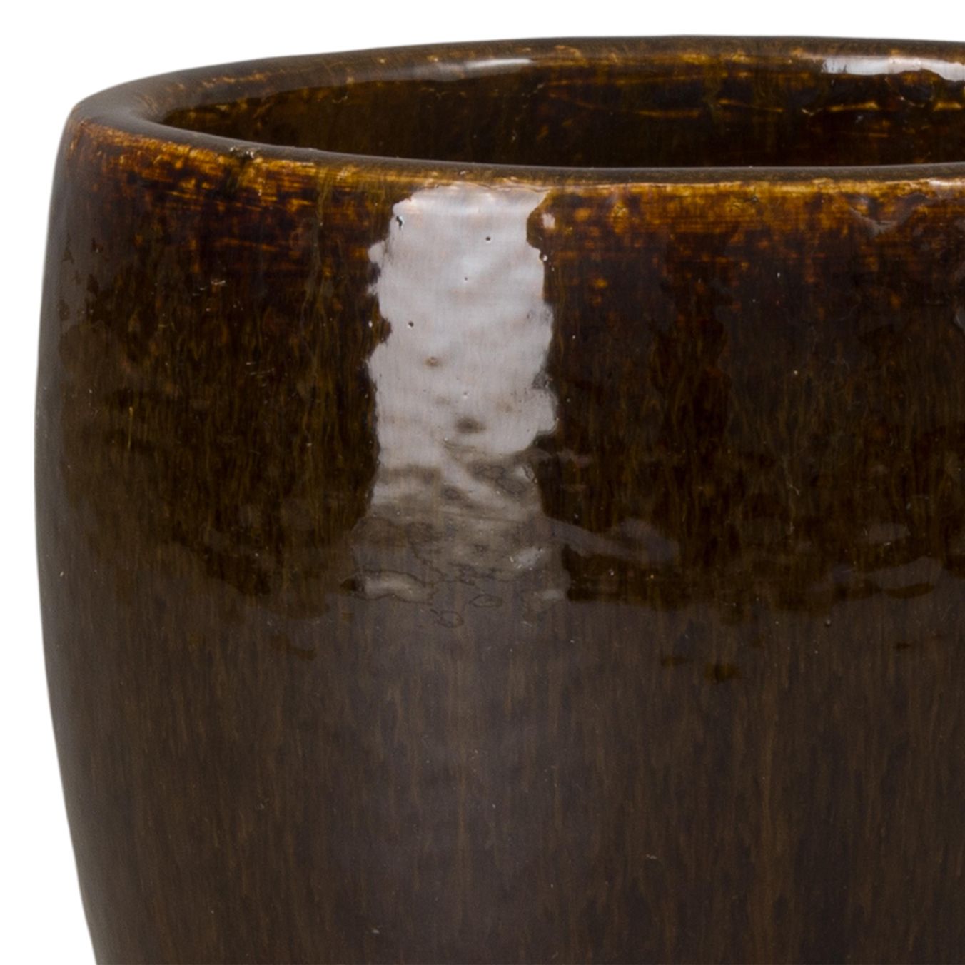 Ossal Brown Ceramic Outdoor Planter
